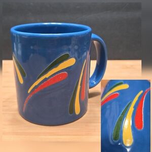 Waechtersbach West Germany Red Apple Mug Navy Blue Coffee Mug Tea Cup Vintage